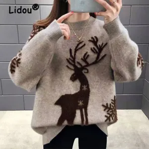 Christmas print knitted sweater