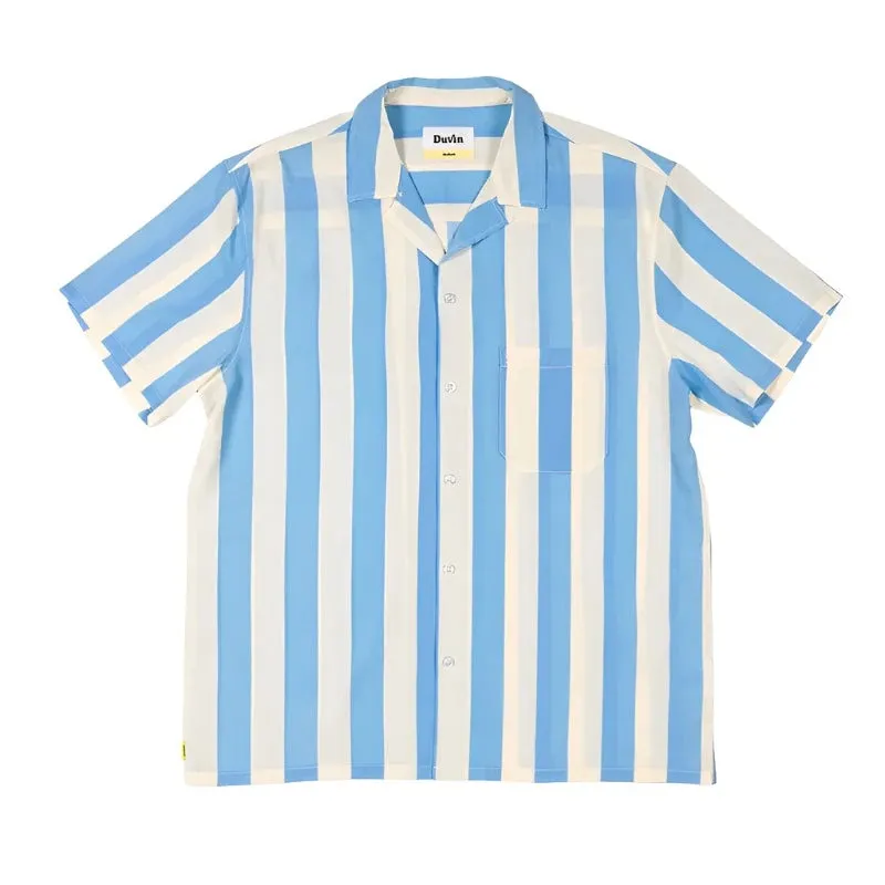 Duvin - "Traveler" Buttonup Shirt (Blue) - Lightweight Stretch Polyester