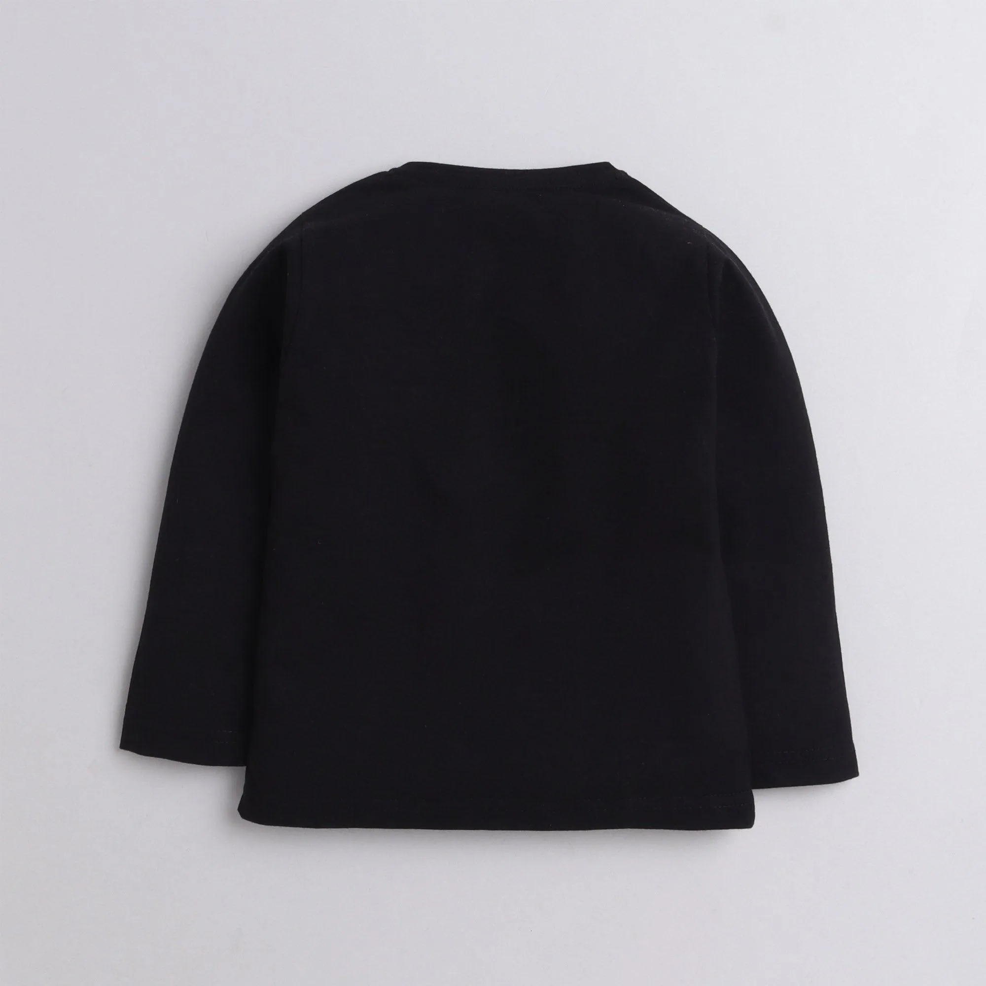 Polka Tots Full Sleeve T-Shirt Cotton Boys Rules Black
